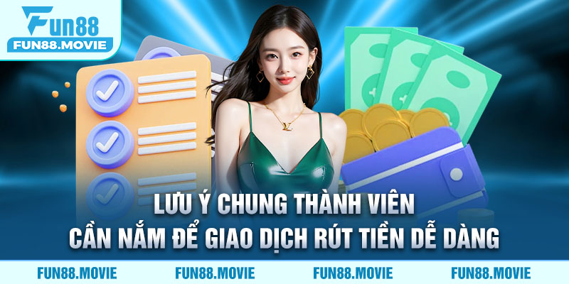 Lưu ý chung thành viên cần nắm để giao dịch rút tiền dễ dàng
